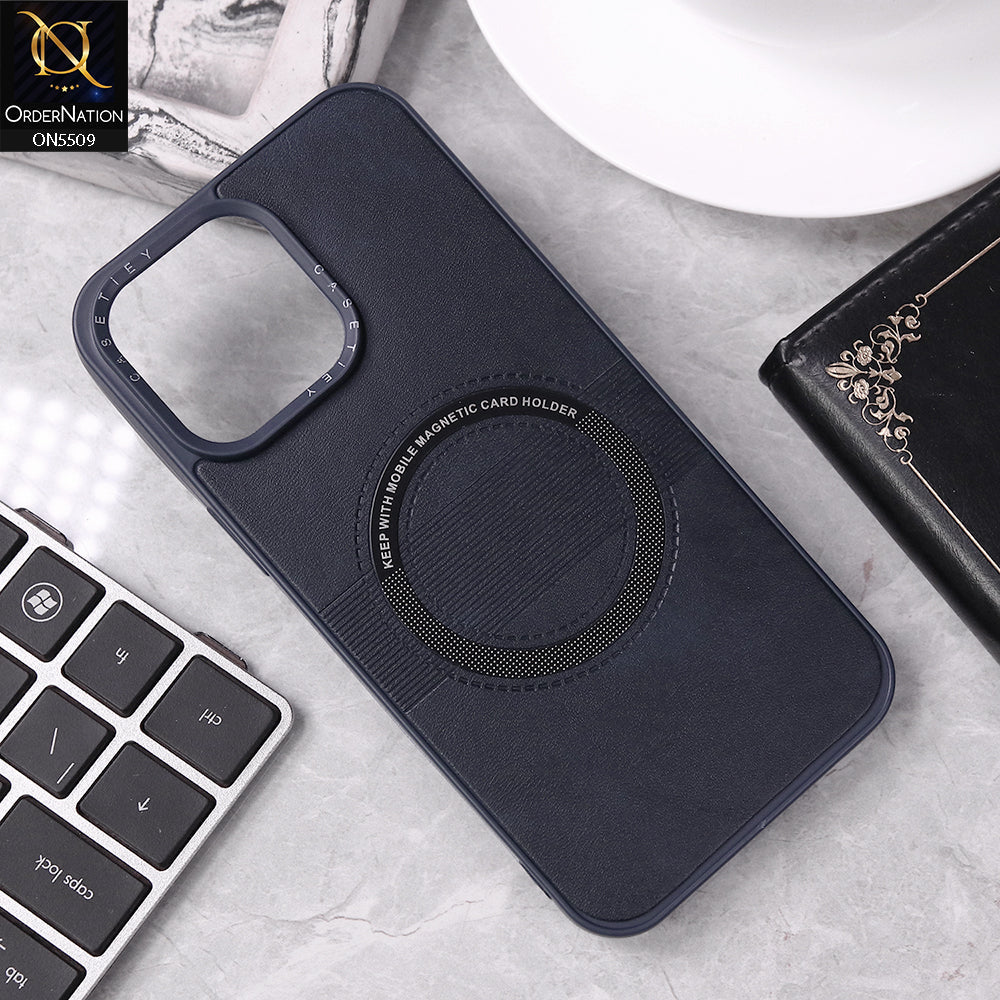 iPhone 14 Pro Max Cover - Blue - New PU Leather Soft Silicone WIth Magnetic