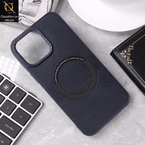 iPhone 14 Pro Max Cover - Blue - New PU Leather Soft Silicone WIth Magnetic