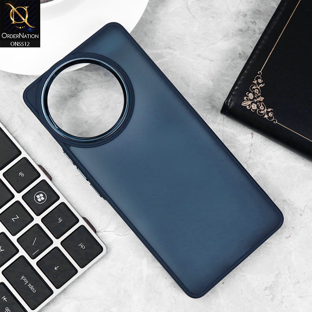 Vivo V30e Cover - Blue - Trendy Color Translucent Shiny Camera Ring Soft Borders Protective Case