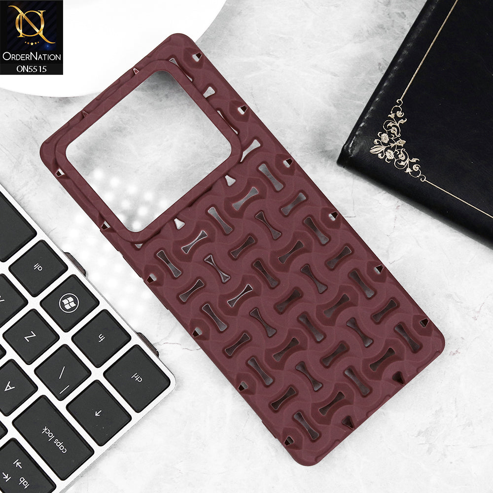 Infinix Note 40 Pro Cover - Maroon - New Breathable Hollow Heat Dissipation Soft Protective Case