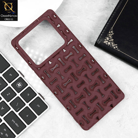 Infinix Note 40 Pro Cover - Maroon - New Breathable Hollow Heat Dissipation Soft Protective Case