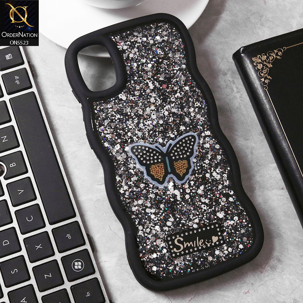Samsung Galaxy A05 Cover - Black - New Premium Smile Glitter Soft Case