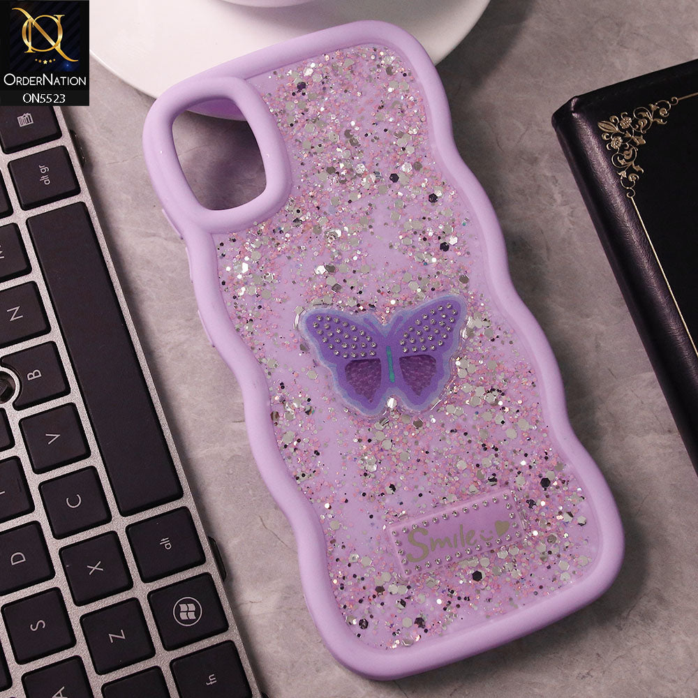 Samsung Galaxy A05 Cover - Purple - New Premium Smile Glitter Soft Case