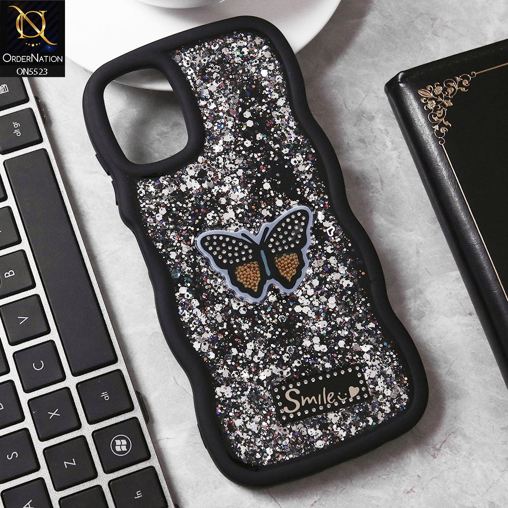Samsung Galaxy A06 Cover - Black - New Premium Smile Glitter Soft Case