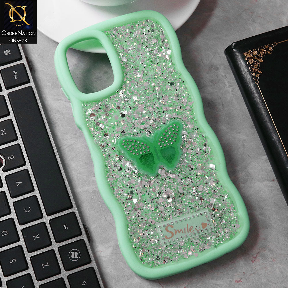 Samsung Galaxy A06 Cover - Sea Green - New Premium Smile Glitter Soft Case