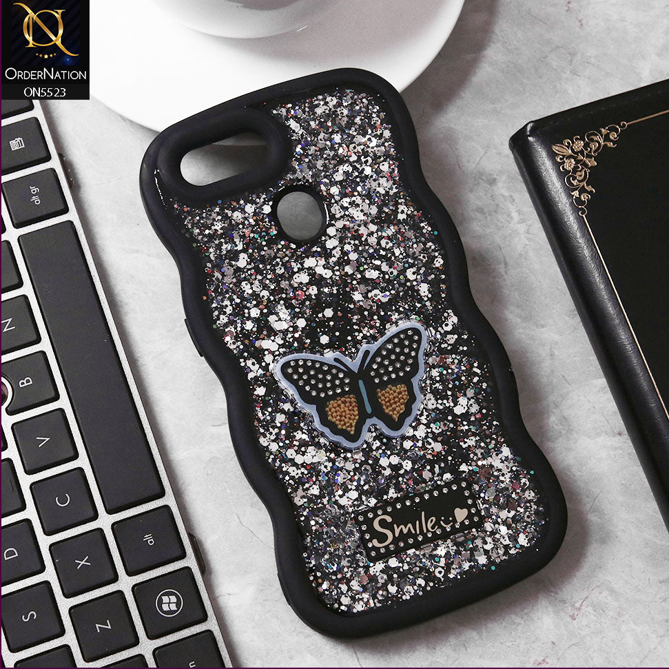 Oppo A12s Cover - Black - New Premium Smile Glitter Soft Case