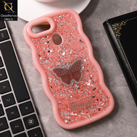 Oppo A7 Cover - Pink - New Premium Smile Glitter Soft Case