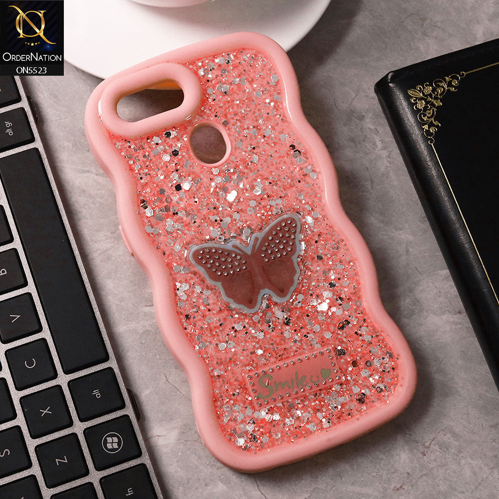 Oppo A12s Cover - Pink - New Premium Smile Glitter Soft Case