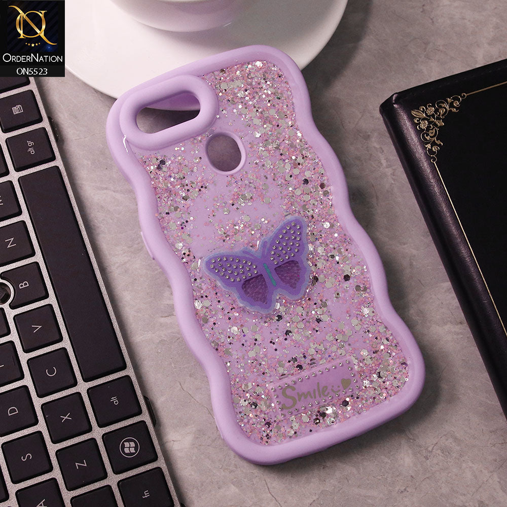 Oppo A12 Cover - Purple - New Premium Smile Glitter Soft Case
