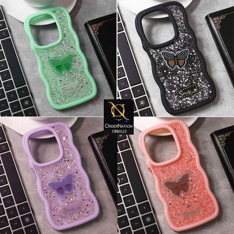 Infinix Smart 8 HD Cover - Black - New Premium Smile Glitter Soft Case