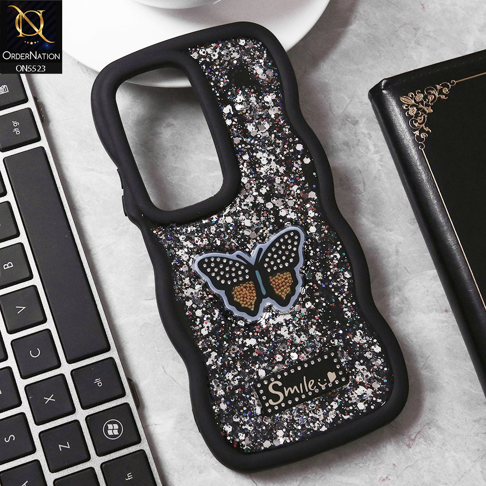 Infinix Hot 50 4G Cover - Black - New Premium Smile Glitter Soft Case