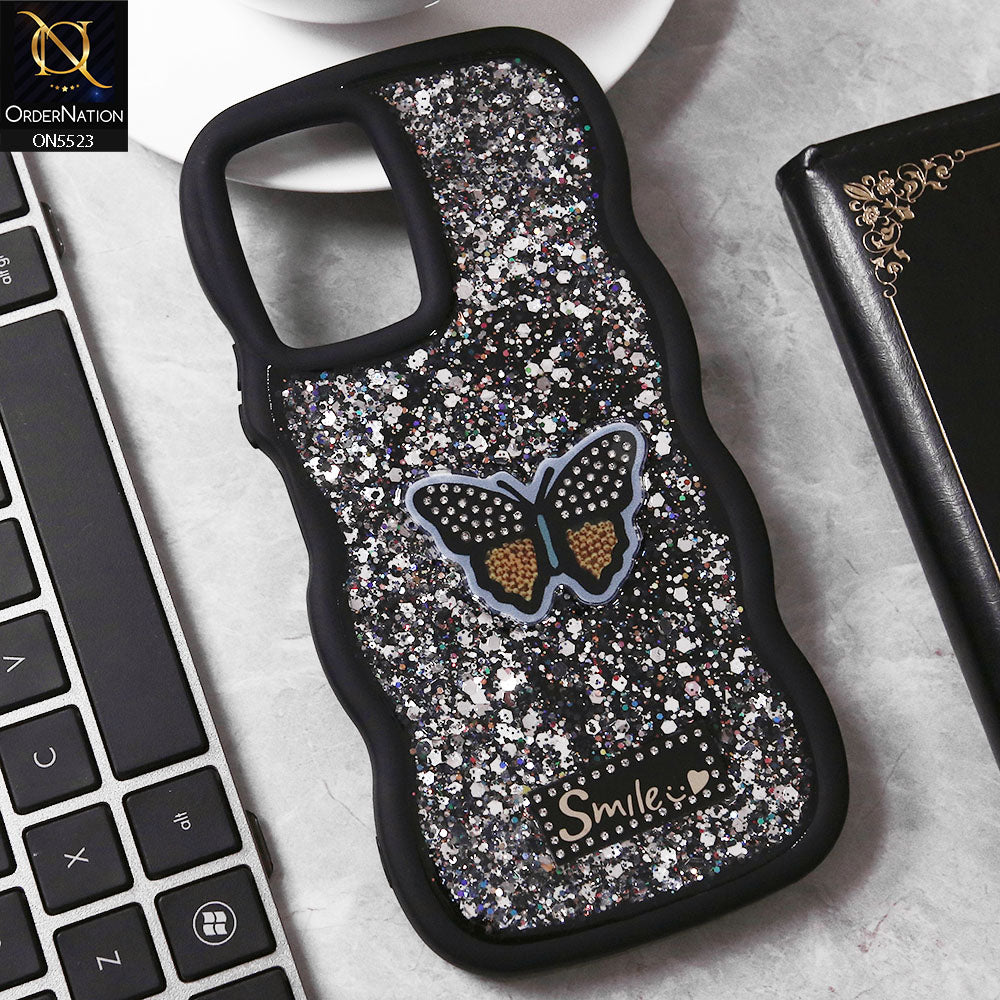 Xiaomi Redmi 13C Cover - Black - New Premium Smile Glitter Soft Case