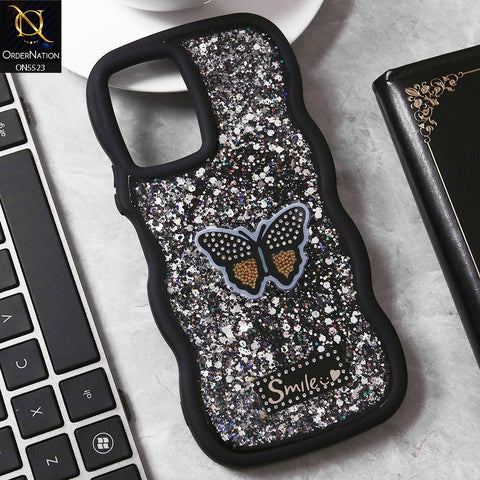 Xiaomi Redmi 13C Cover - Black - New Premium Smile Glitter Soft Case