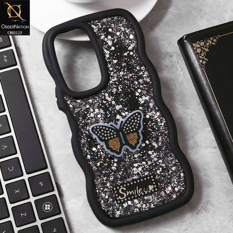 Vivo Y04 Cover - Black - New Premium Smile Glitter Soft Case
