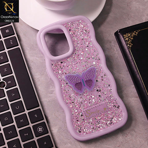Oppo Reno 7 4G Cover - Purple - New Premium Smile Glitter Soft Case