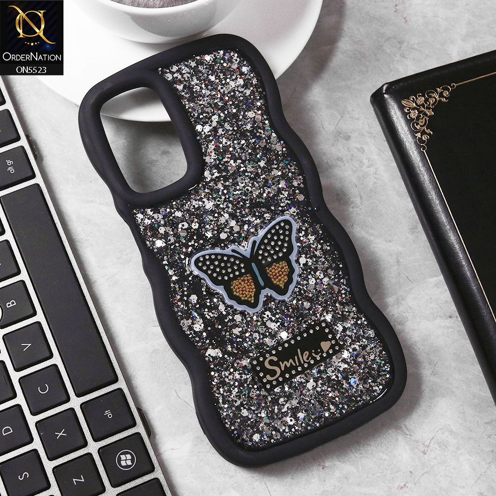 Samsung Galaxy A54 Cover - Black - New Premium Smile Glitter Soft Case
