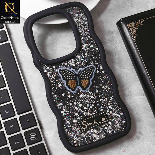 Infinix Smart 8 Cover - Black - New Premium Smile Glitter Soft Case