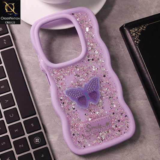 Infinix Smart 8 Cover - Purple - New Premium Smile Glitter Soft Case