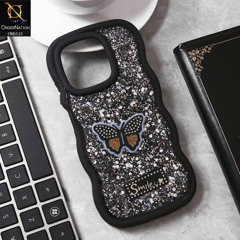 Infinix Hot 50i Cover - Black - New Premium Smile Glitter Soft Case