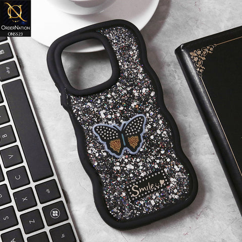Infinix Hot 50i Cover - Black - New Premium Smile Glitter Soft Case