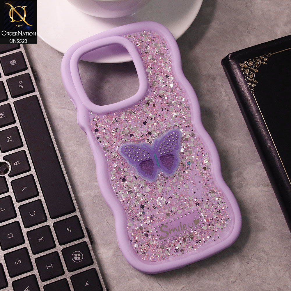 Infinix Smart 9 Cover - Purple - New Premium Smile Glitter Soft Case