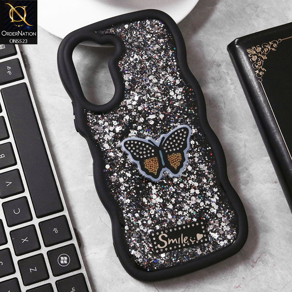 Vivo Y18 Cover - Black - New Premium Smile Glitter Soft Case