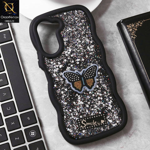 Vivo Y03t Cover - Black - New Premium Smile Glitter Soft Case