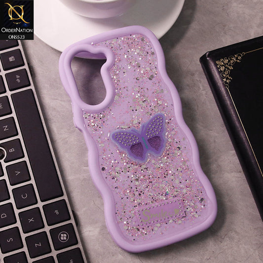 Vivo Y18 Cover - Purple - New Premium Smile Glitter Soft Case
