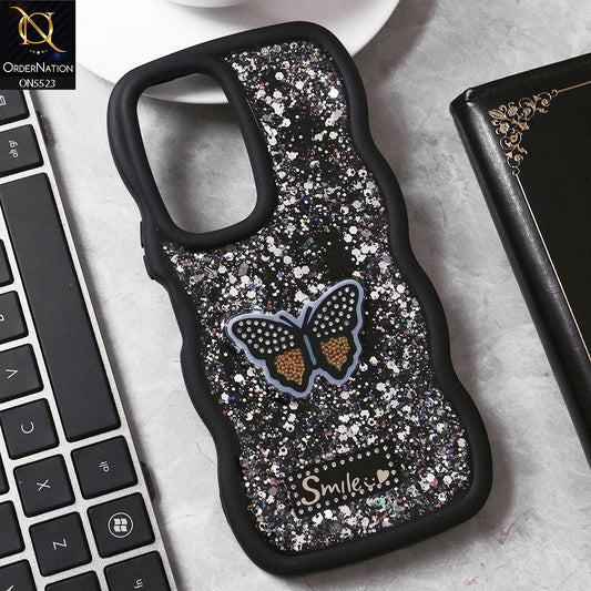 Vivo V30 Lite 4G Cover - Black - New Premium Smile Glitter Soft Case