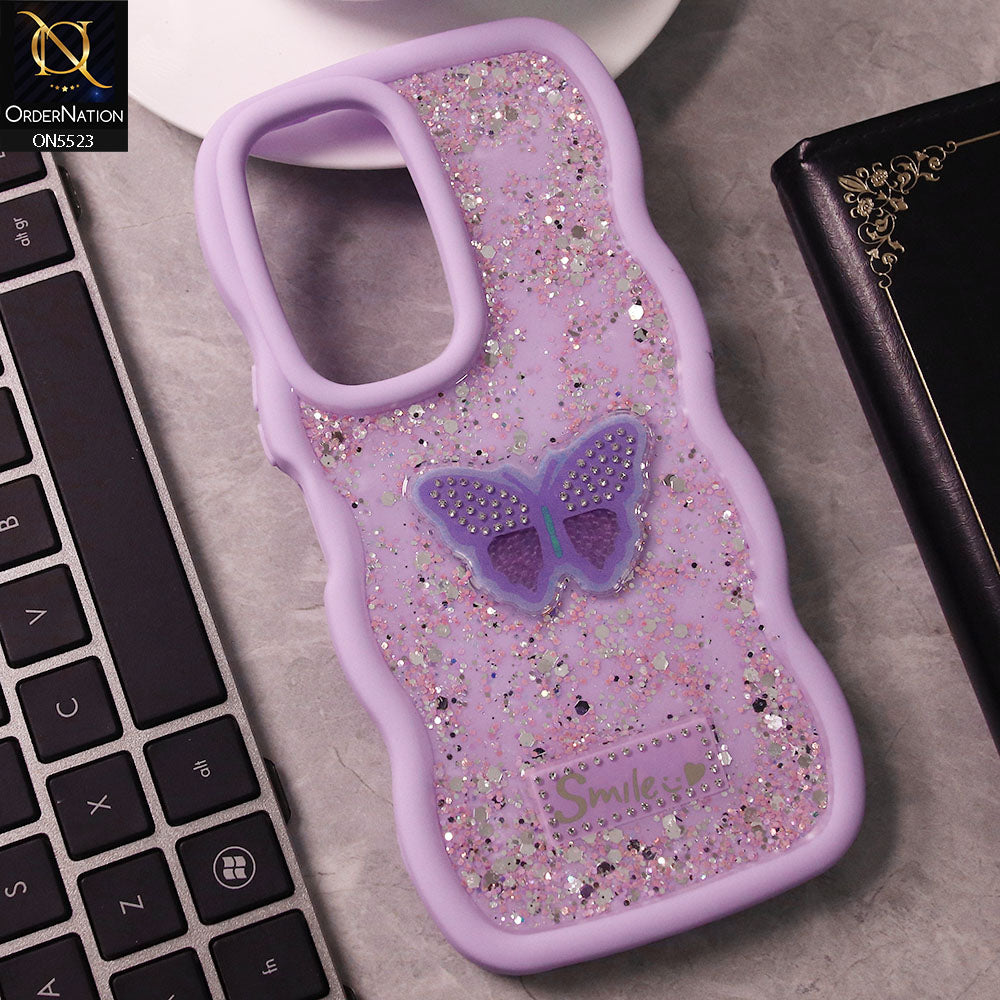 Vivo Y100 4G Cover - Purple - New Premium Smile Glitter Soft Case