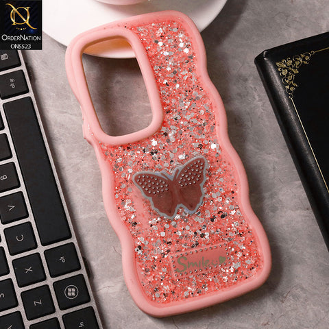 Vivo Y19s Pro Cover - Pink - New Premium Smile Glitter Soft Case