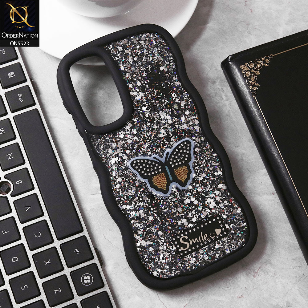 Vivo Y12a Cover - Black - New Premium Smile Glitter Soft Case