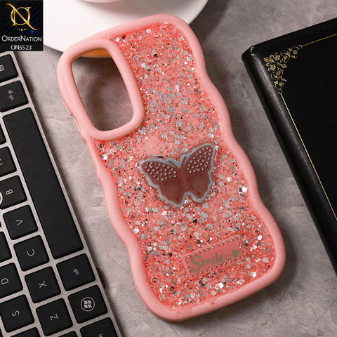 Vivo Y12s Cover - Pink - New Premium Smile Glitter Soft Case