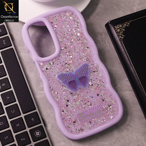 Vivo Y20 Cover - Purple - New Premium Smile Glitter Soft Case