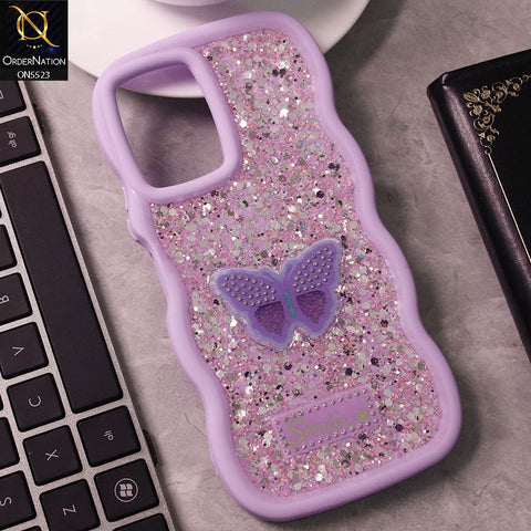 Vivo Y33s Cover - Purple - New Premium Smile Glitter Soft Case
