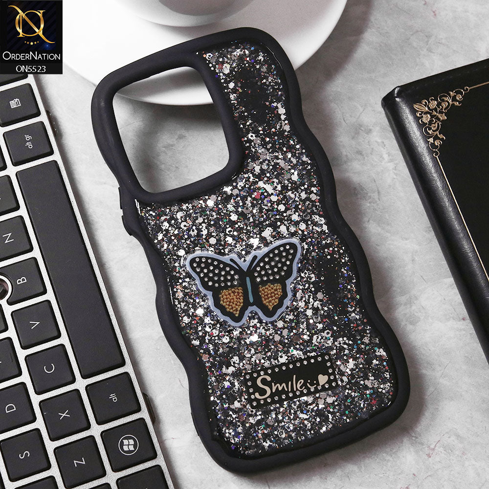 Vivo Y36 4G Cover - Black - New Premium Smile Glitter Soft Case