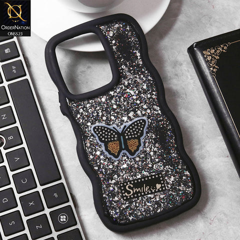 Vivo Y36 4G Cover - Black - New Premium Smile Glitter Soft Case