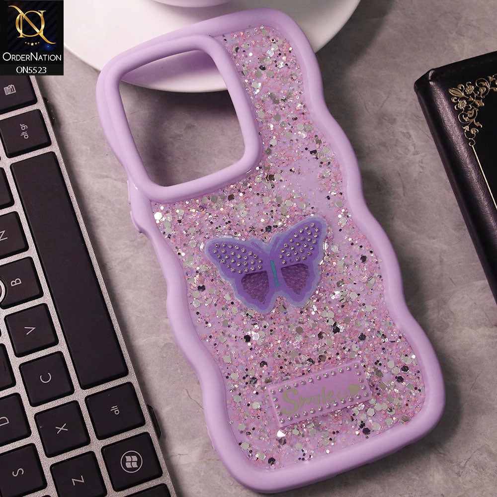 Vivo Y36 4G Cover - Purple - New Premium Smile Glitter Soft Case