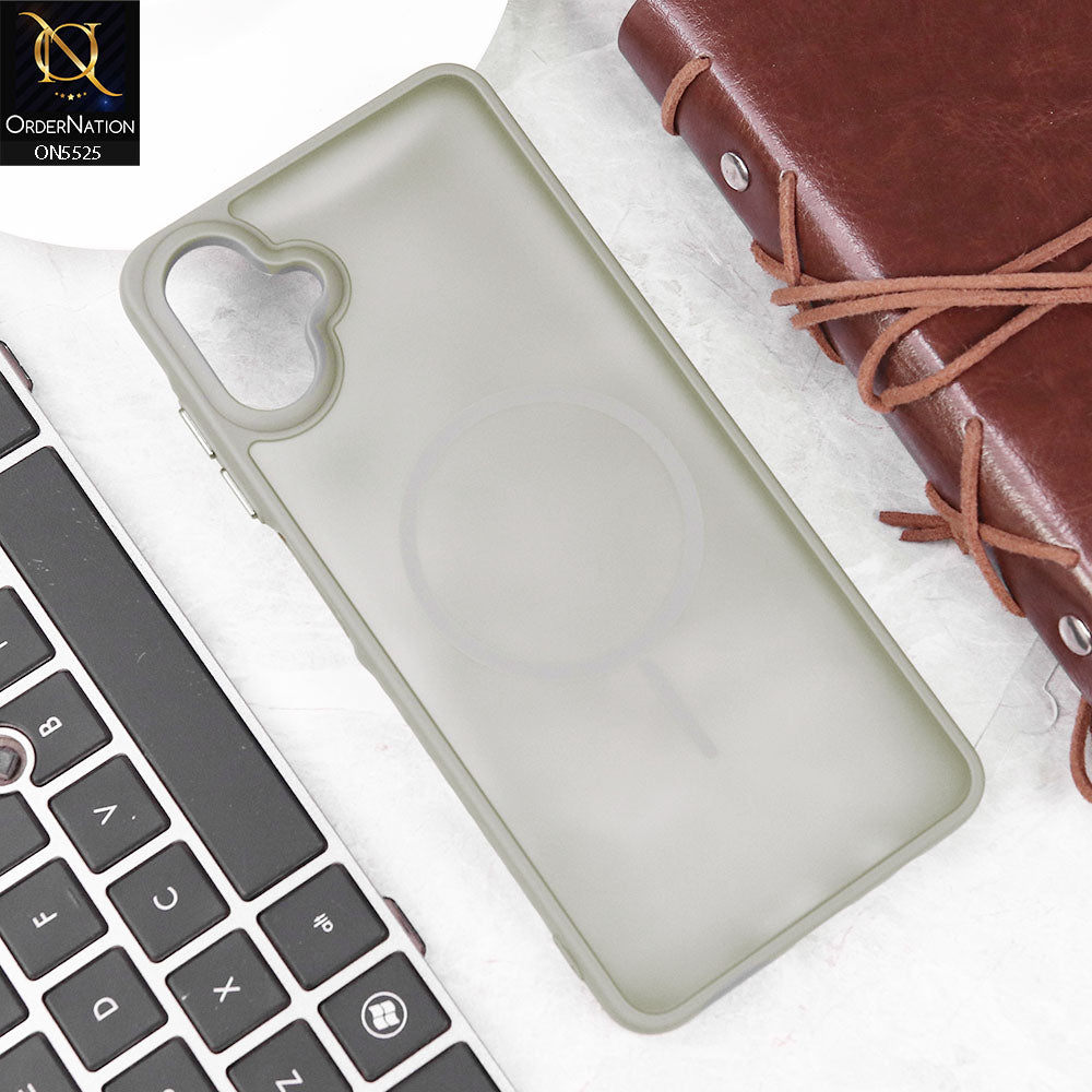 Samsung Galaxy A06 Cover - Gray - New Premium Semi Transparent Magsafe Style Print Case (Magsafe Dose Not Work)