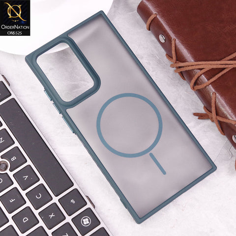 Samsung Galaxy Note 20 Ultra Cover - Blue - New Premium Semi Transparent Magsafe Style Print Case (Magsafe Dose Not Work)