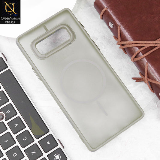 Samsung Galaxy Note 8 Cover - Gray -New Premium Semi Transparent Magsafe Style Print Case (Magsafe Dose Not Work)