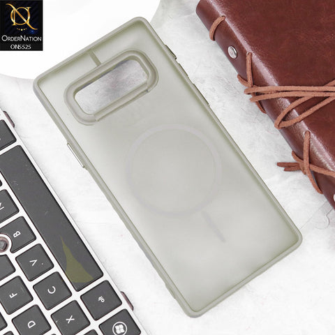 Samsung Galaxy Note 8 Cover - Gray -New Premium Semi Transparent Magsafe Style Print Case (Magsafe Dose Not Work)