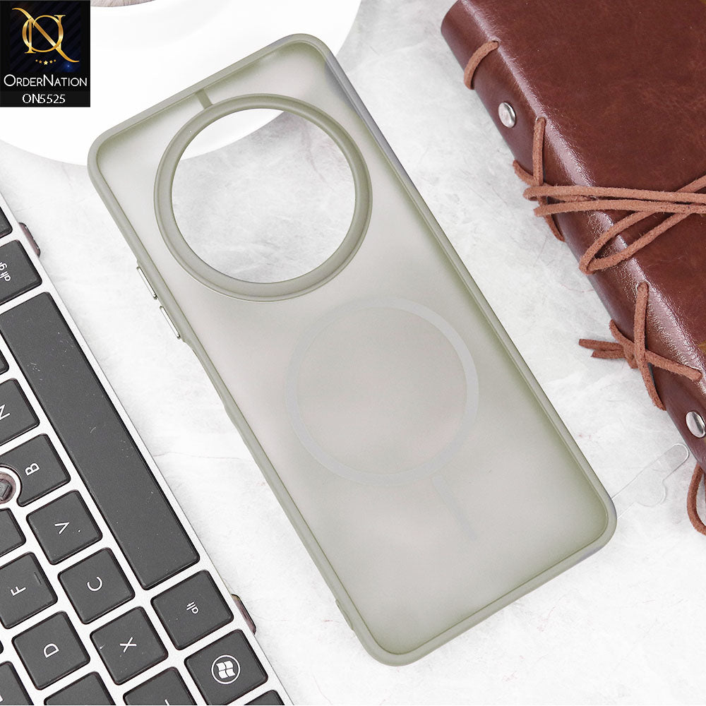 Xiaomi Redmi 14C Cover - Gray - New Premium Semi Transparent Magsafe Style Print Case (Magsafe Dose Not Work)