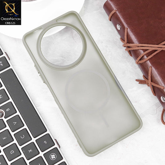 Xiaomi Redmi A3 Cover - Gray - New Premium Semi Transparent Magsafe Style Print Case (Magsafe Dose Not Work)