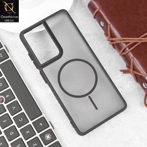 Samsung Galaxy S21 Ultra Cover - Black - New Premium Semi Transparent Magsafe Style Print Case (Magsafe Does Not Work)