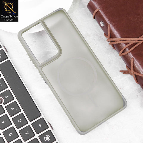 Samsung Galaxy S21 Ultra Cover - Gray - New Premium Semi Transparent Magsafe Style Print Case (Magsafe Does Not Work)