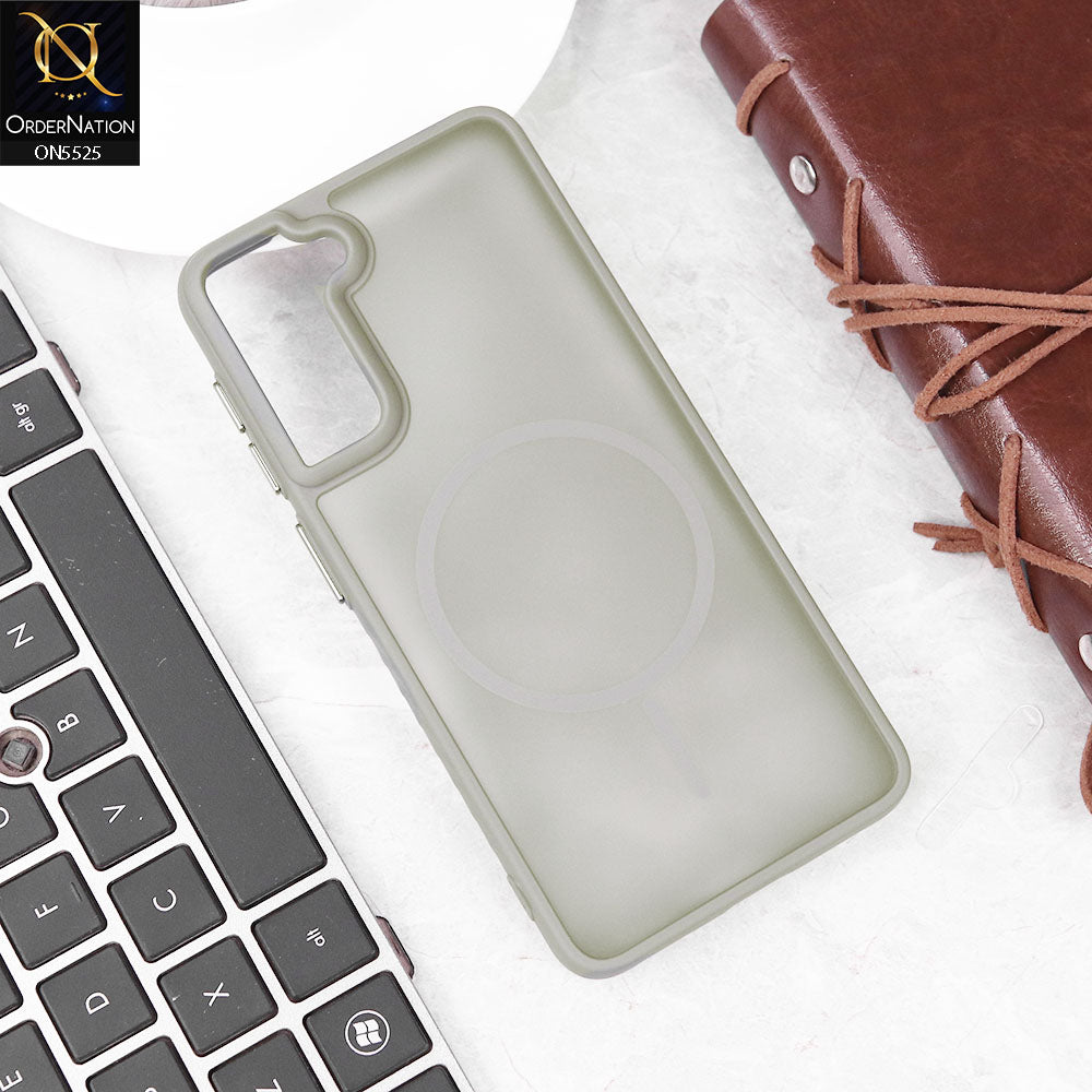 Samsung Galaxy S22 Cover - Gray - New Premium Semi Transparent Magsafe Style Print Case (Magsafe Dose Not Work)