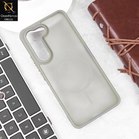 Samsung Galaxy S23 Cover - Gray -New Premium Semi Transparent Magsafe Style Print Case (Magsafe Dose Not Work)