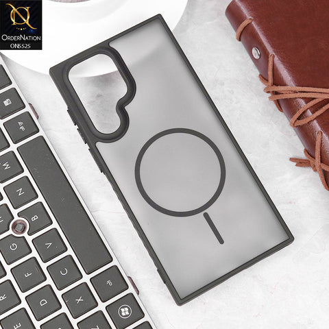 Samsung Galaxy S23 Ultra Cover - Black - New Premium Semi Transparent Magsafe Style Print Case (Magsafe Dose Not Work)
