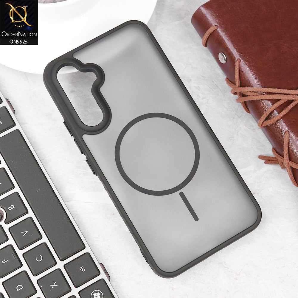 Samsung Galaxy S24 Cover - Black - New Premium Semi Transparent Magsafe Style Print Case (Magsafe Dose Not Work)